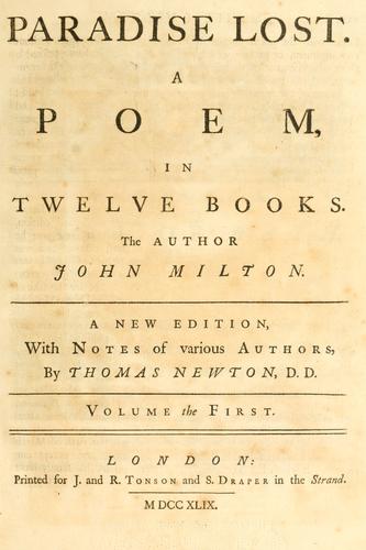Cover of Paradise Lost by John Milton